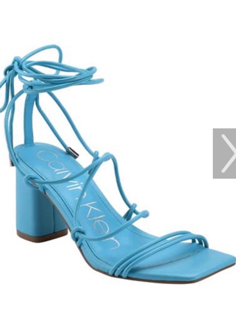 Calvin Klein Sky Blue Strappy Block Heel Sandals